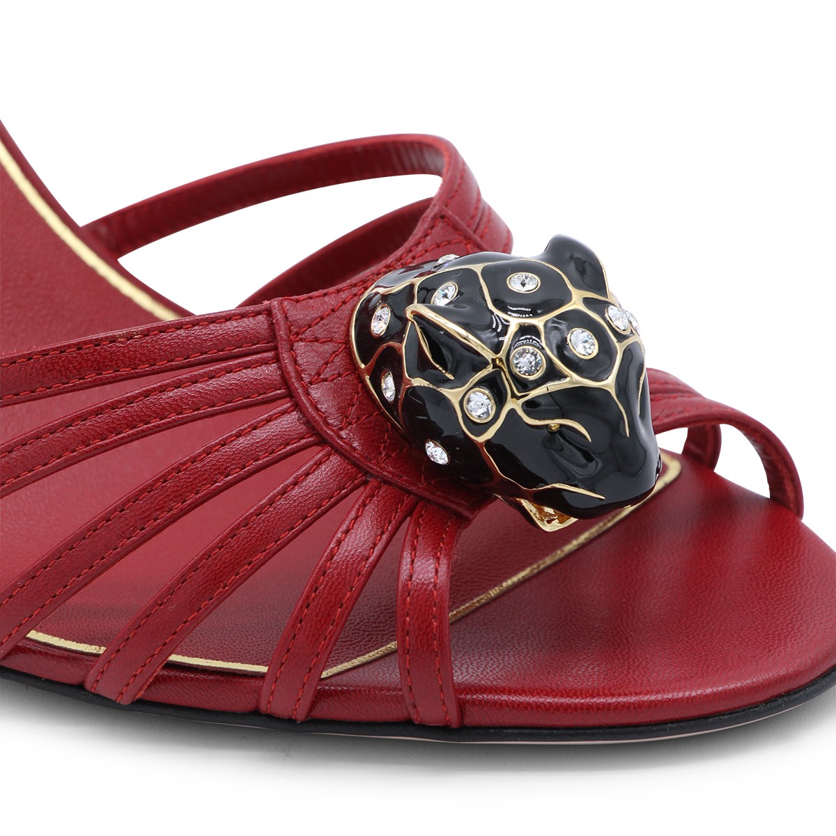 RED LEATHER SANDALS