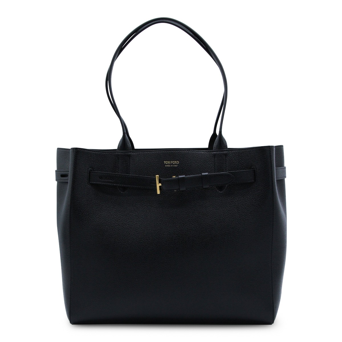 BLACK LEATHER TOTE MEDIUM BAG