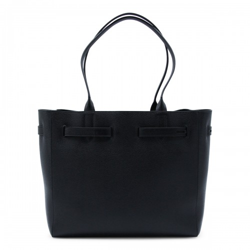 BLACK LEATHER TOTE MEDIUM BAG