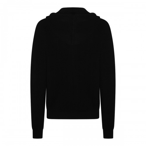 BLACK VIRGIN WOOL HOODED... 2