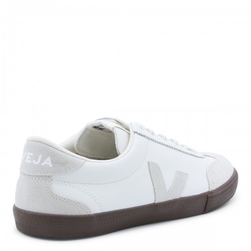 WHITE AND NATURAL VOLLEY SNEAKERS