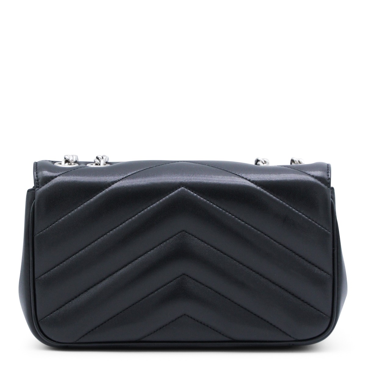 BLACK LEATHER LOULOU SMALL TOP HANDLE...