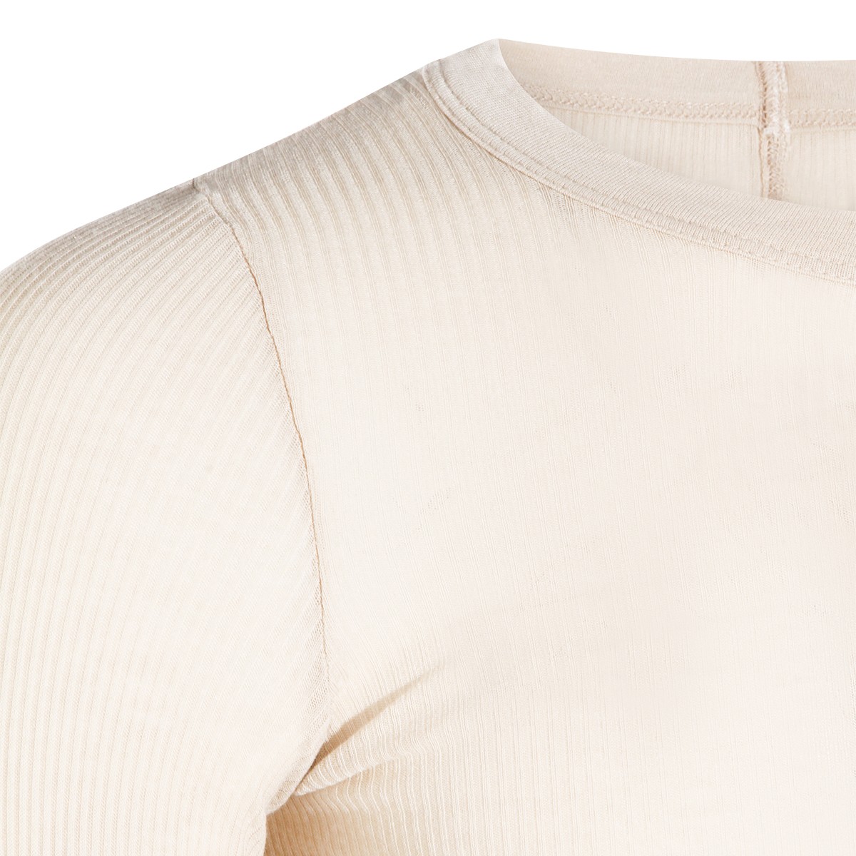 SAND VISCOSE AND SILK BLEND RIB SWEATER