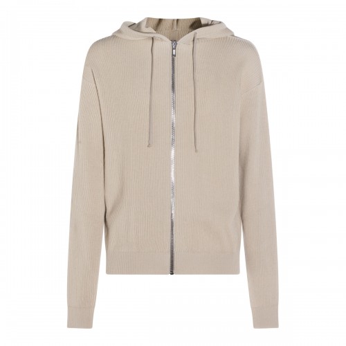 SAND VIRGIN WOOL HOODED...