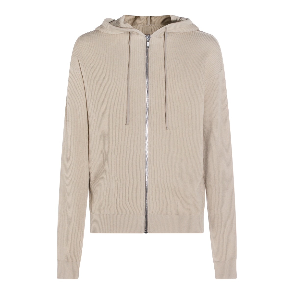 SAND VIRGIN WOOL HOODED SWEATER
