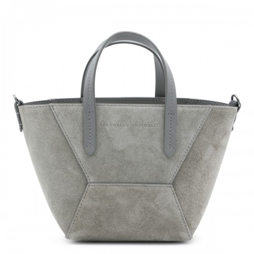 GREY LEATHER TOTE