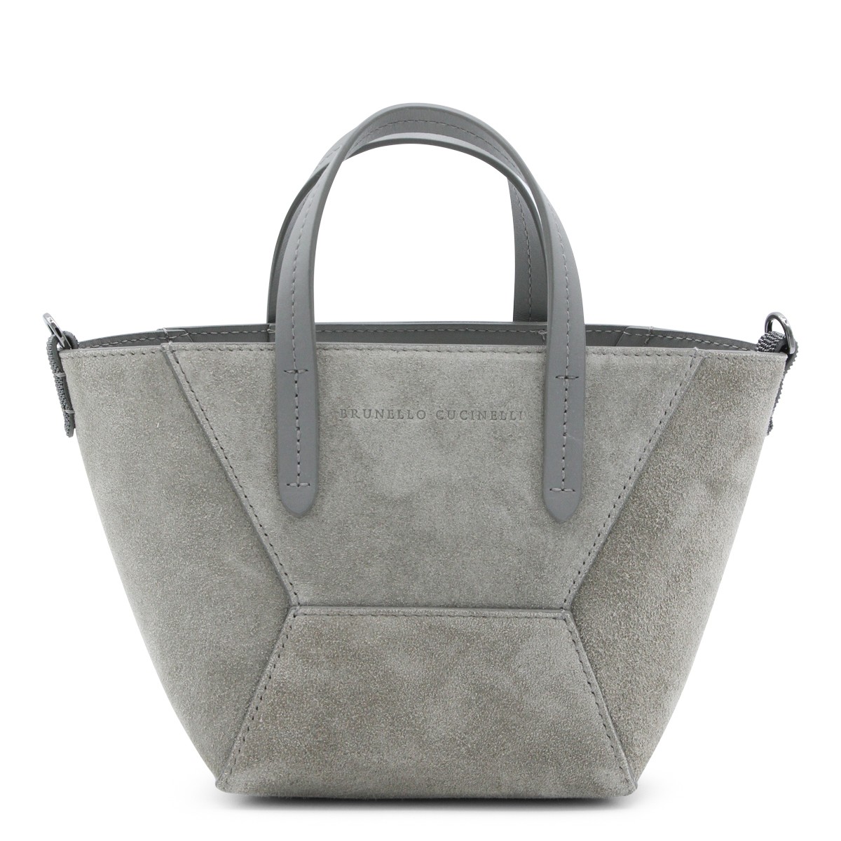 GREY LEATHER TOTE