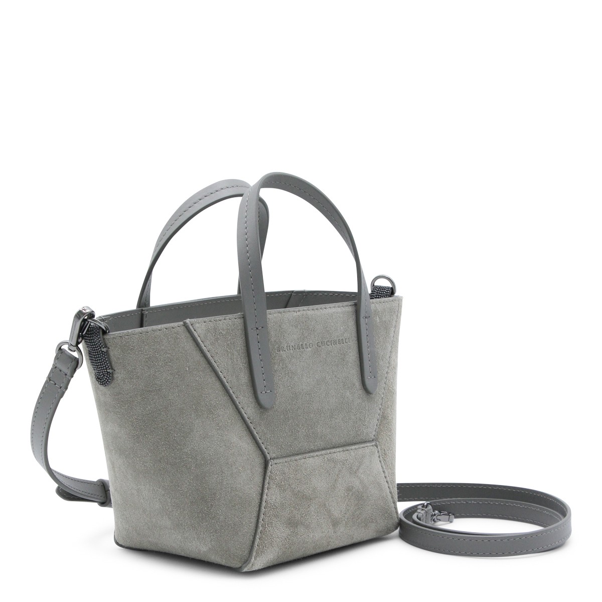 GREY LEATHER TOTE