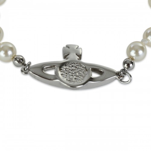 PLATINUM AND PEARLY BRASS BRACELET