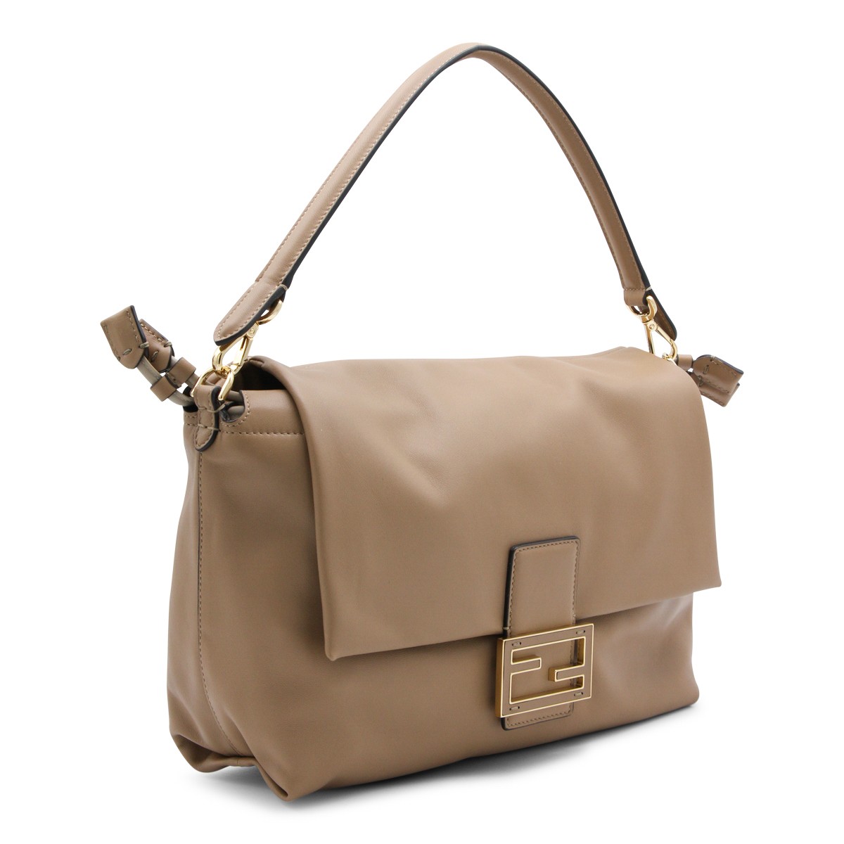 BEIGE LEATHER MAMMA BAGUETTE TOP...