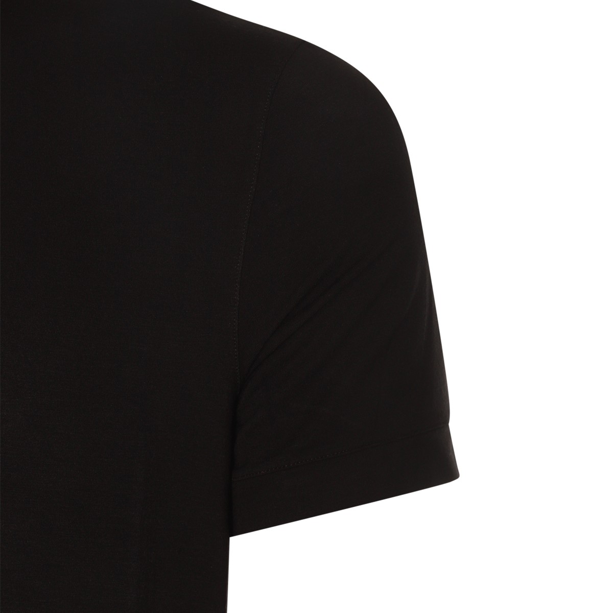BLACK VISCOSE T-SHIRT