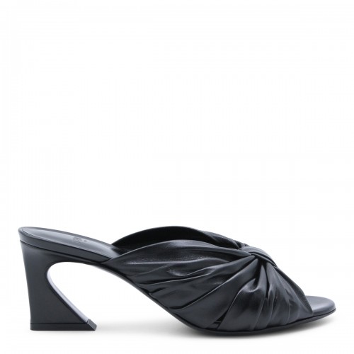 BLACK LEATHER SANDALS