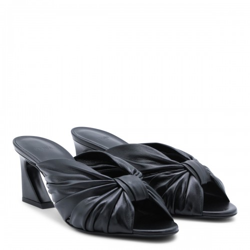BLACK LEATHER SANDALS 2