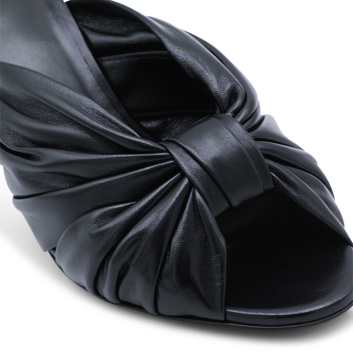 BLACK LEATHER SANDALS