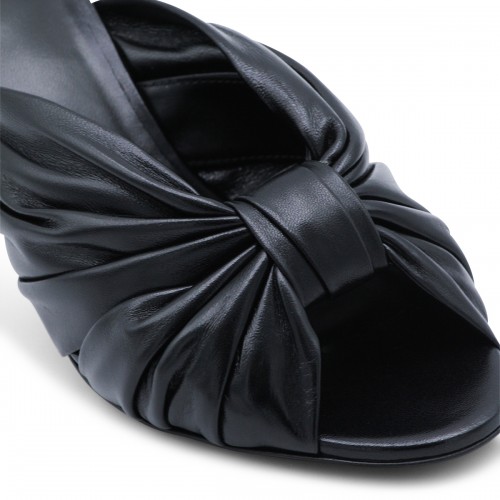BLACK LEATHER SANDALS
