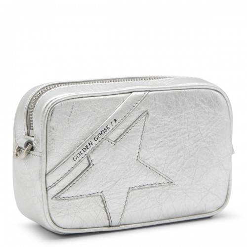 SILVER LEATHER MINI STAR CROSSBODY BAG