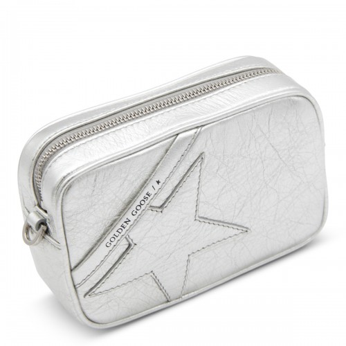 SILVER LEATHER MINI STAR CROSSBODY BAG
