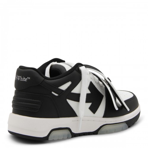 WHITE AND BLACK LEATHER OUT OF OFFICE SNEAKERS