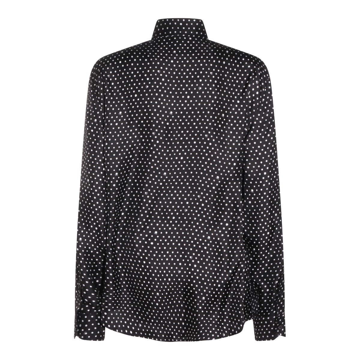 BLACK AND WHITE SILK SHIRT