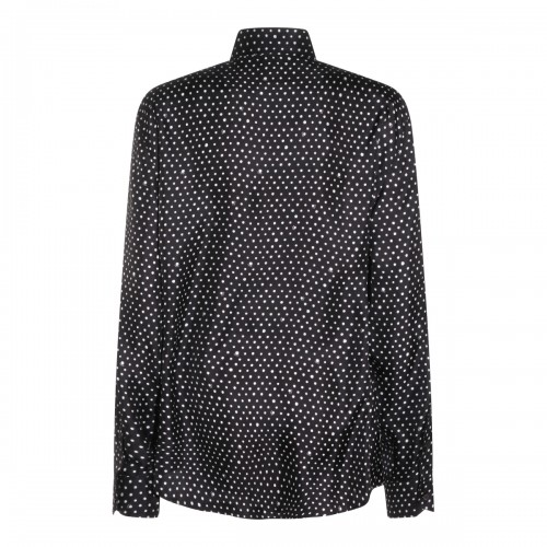 BLACK AND WHITE SILK SHIRT