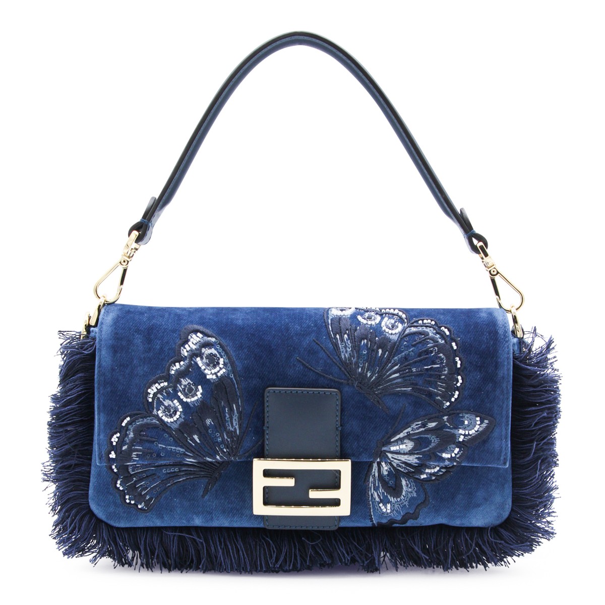 BLUE BAGUETTE SHOULDER BAG