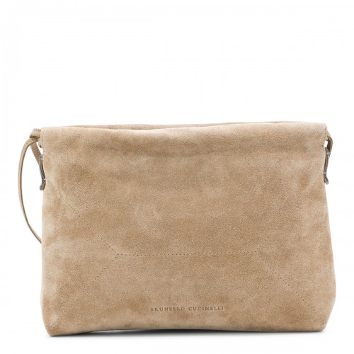 BEIGE LEATHER CROSSBODY BAG