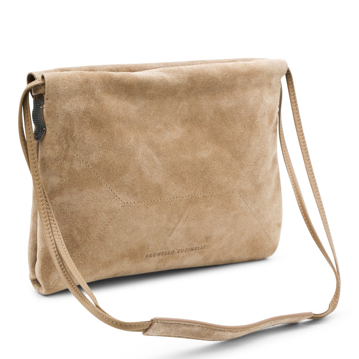 BEIGE LEATHER CROSSBODY BAG