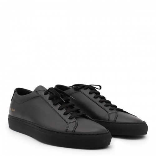 BLACK LEATHER ACHILLE LOW SNEAKERS