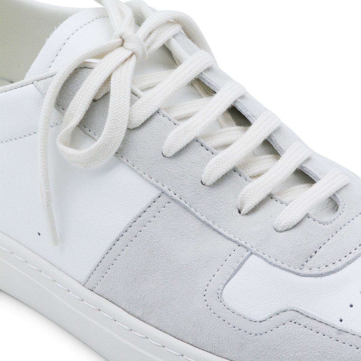 WHITE AND GREY LEATHER SNEAKERS