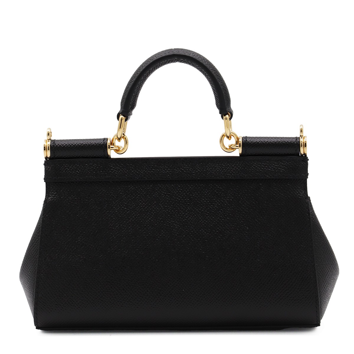 BLACK LEATHER SICILY SMALL TOP HANDLE...