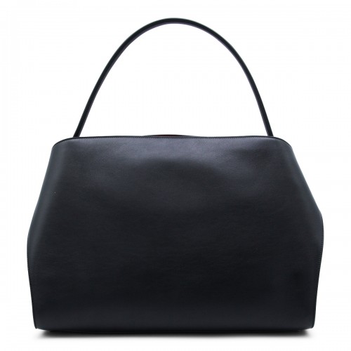 BLACK LEATHER HUG M SHOULDER BAG