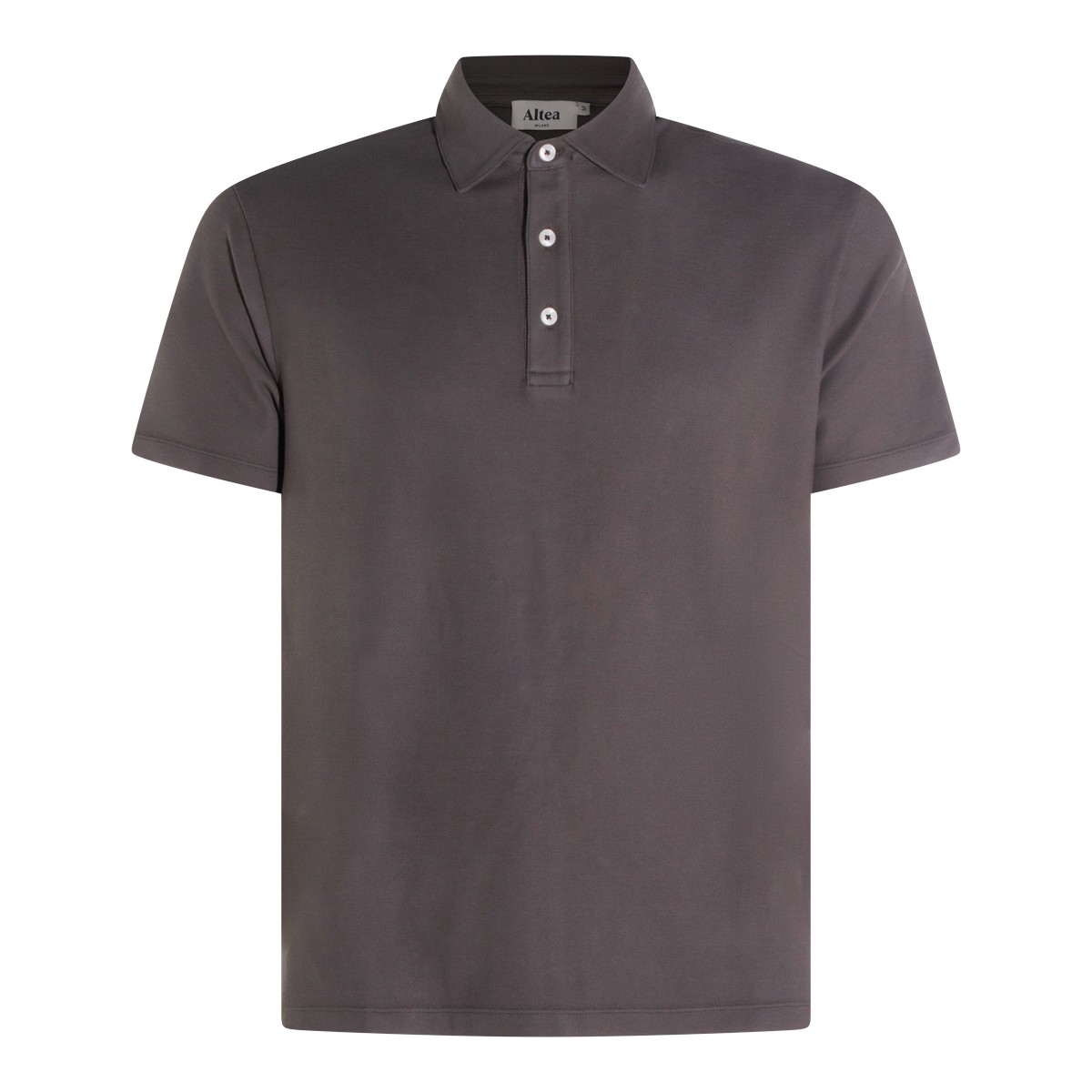 BROWN GREY COTTON POLO SHIRT