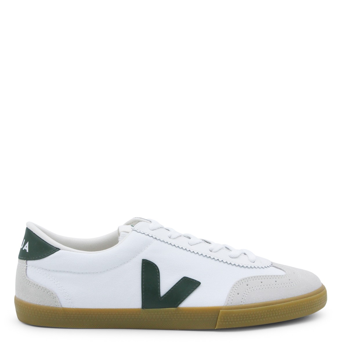 WHITER AND GREEN LEATHER VOLLEY SNEAKERS