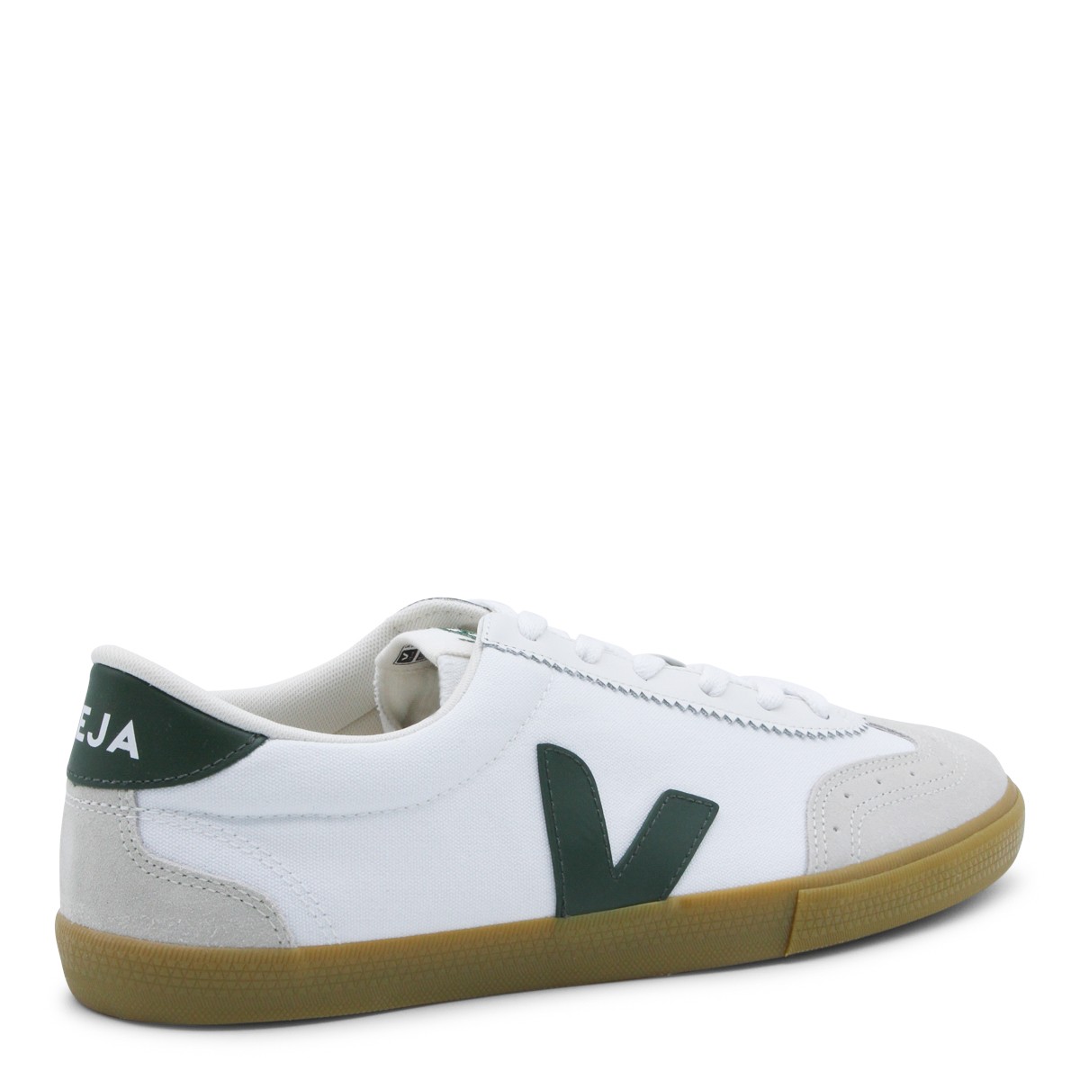 WHITER AND GREEN LEATHER VOLLEY SNEAKERS