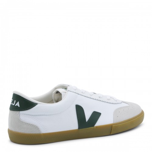 WHITER AND GREEN LEATHER VOLLEY SNEAKERS