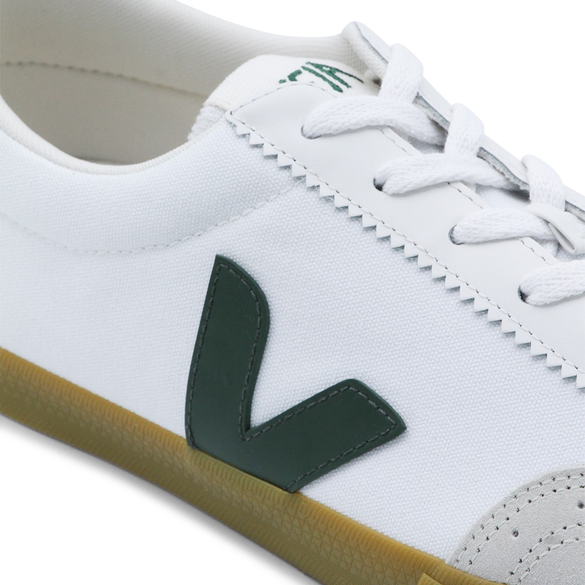 WHITER AND GREEN LEATHER VOLLEY SNEAKERS