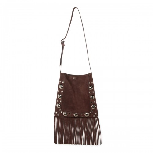 BROWN LEATHER CROSSBODY BAG