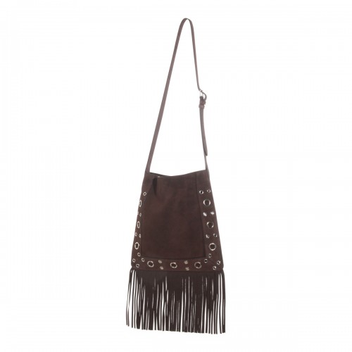 BROWN LEATHER CROSSBODY BAG