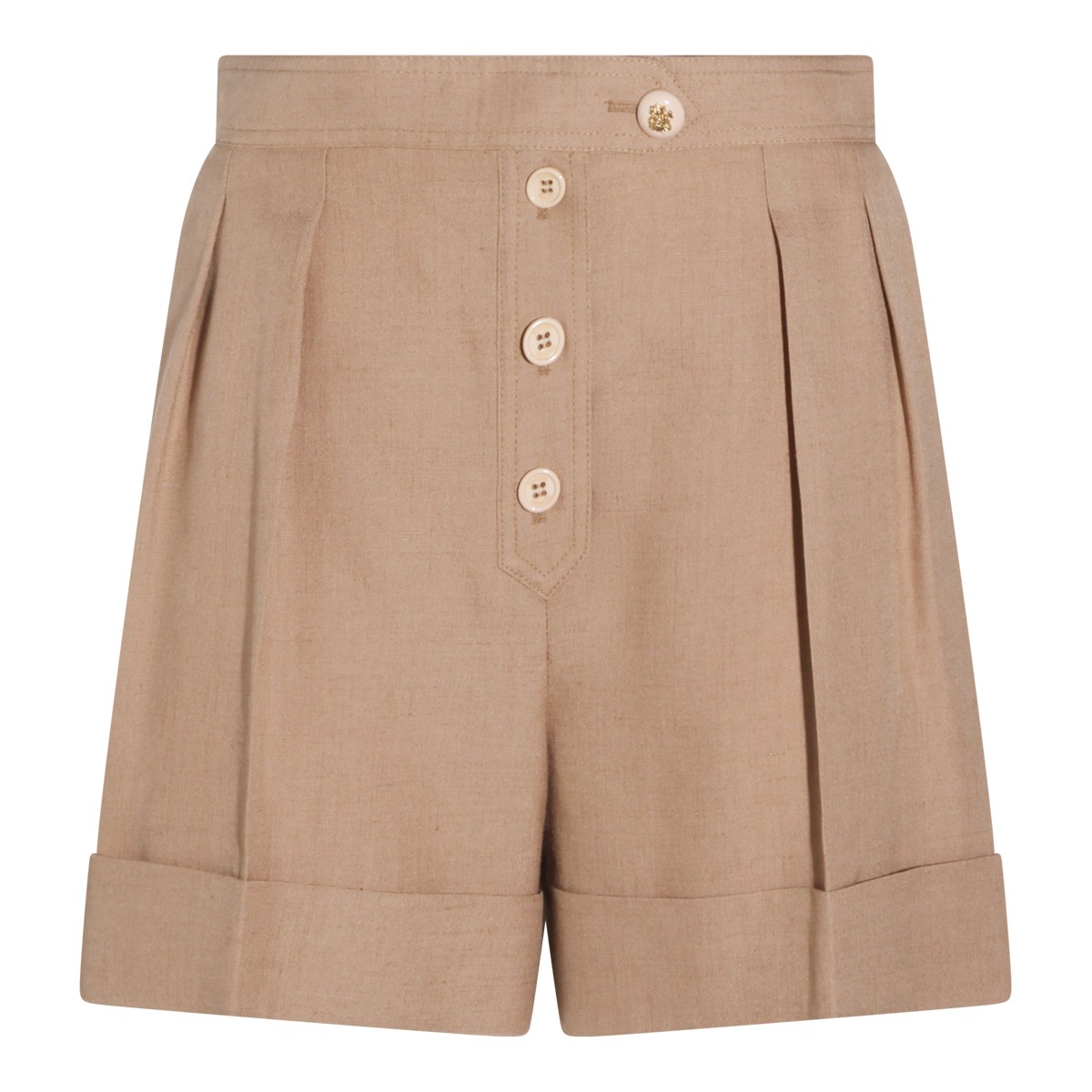 BEIGE COTTON SHORTS