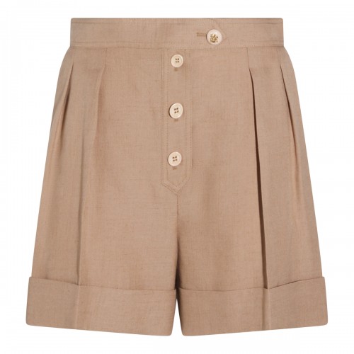 BEIGE COTTON SHORTS