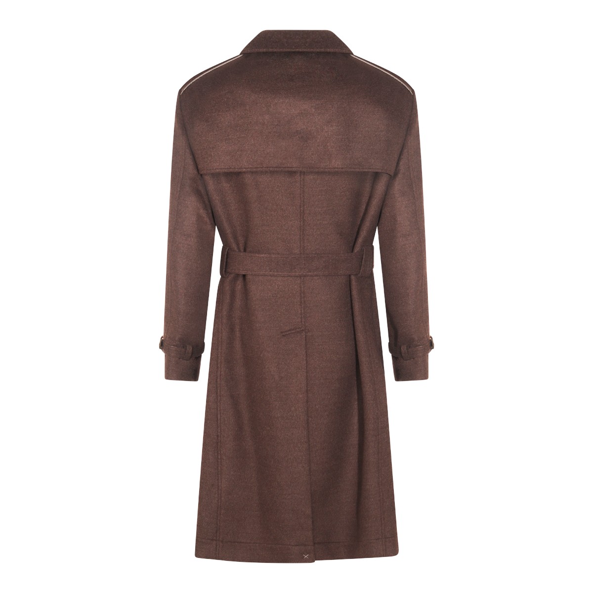 BROWN WOOL TRENCH COAT