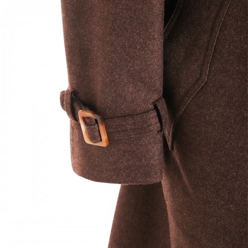 BROWN WOOL TRENCH COAT