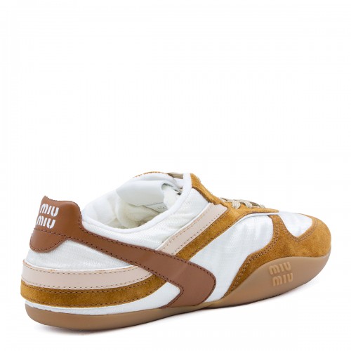 WHITE AND BROWN SNEAKERS
