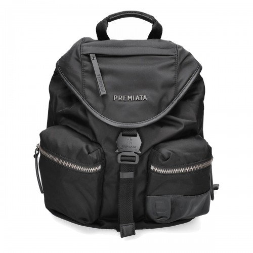 BLACK NYLON BACKPACK