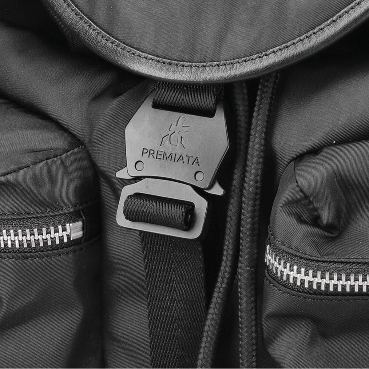 BLACK NYLON BACKPACK