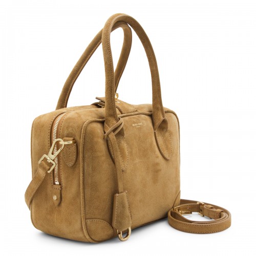CAMEL LEATHER TOP HANDLE BAG 2
