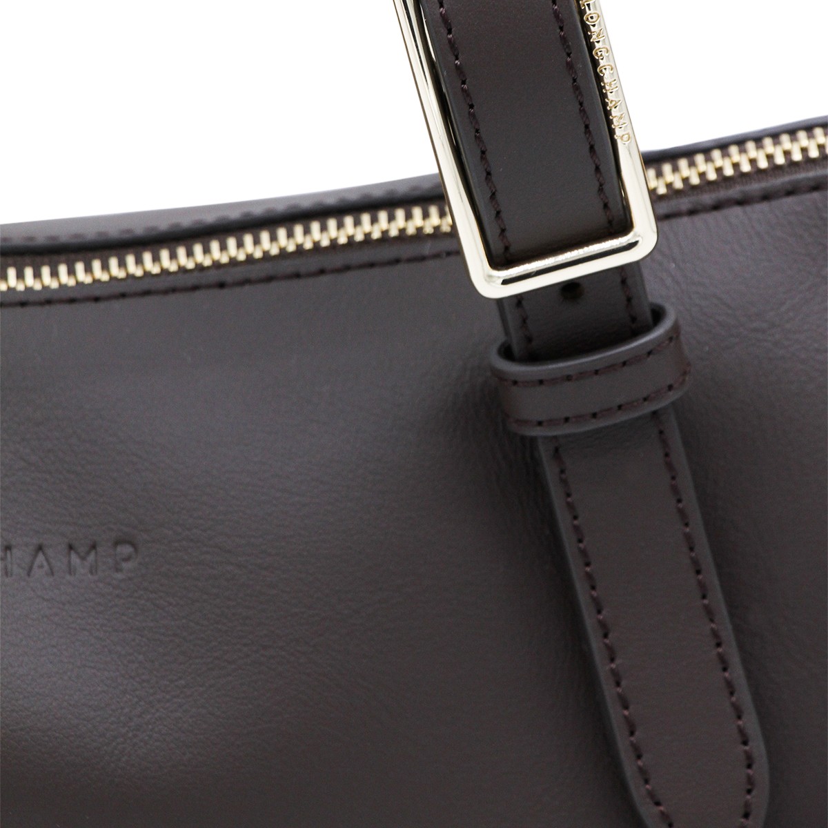 DARK BROWN LEATHER LONG SAC SHOULDER BAG