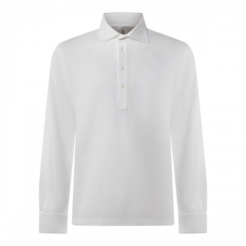 WHITE COTTON POLO SHIRT