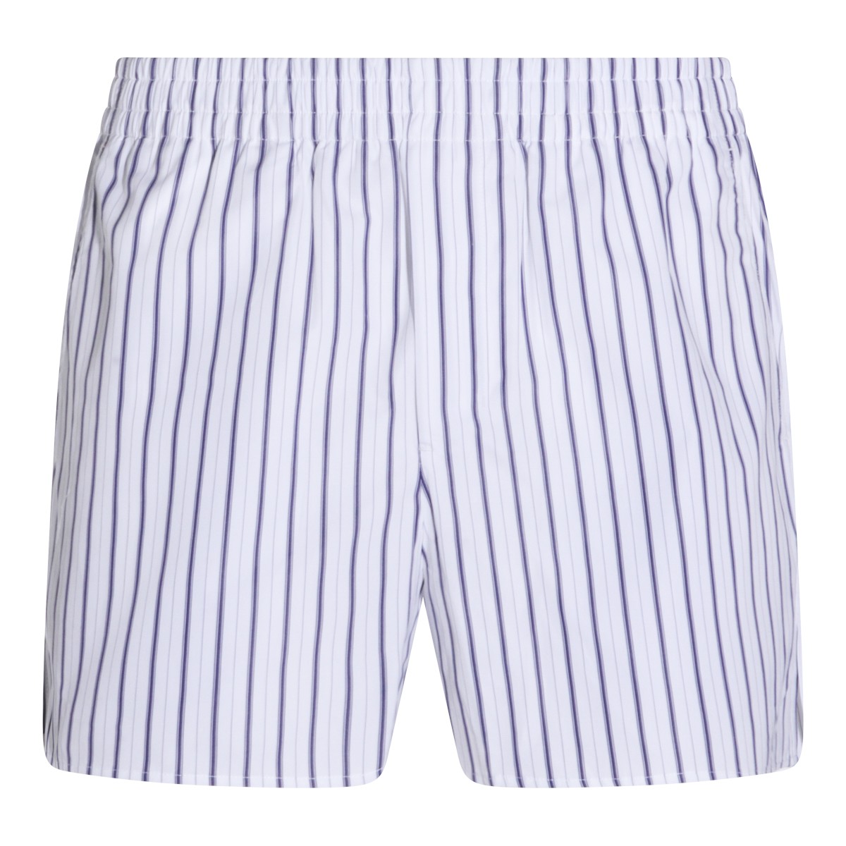 WHITE AND BLUE COTTON SHORTS