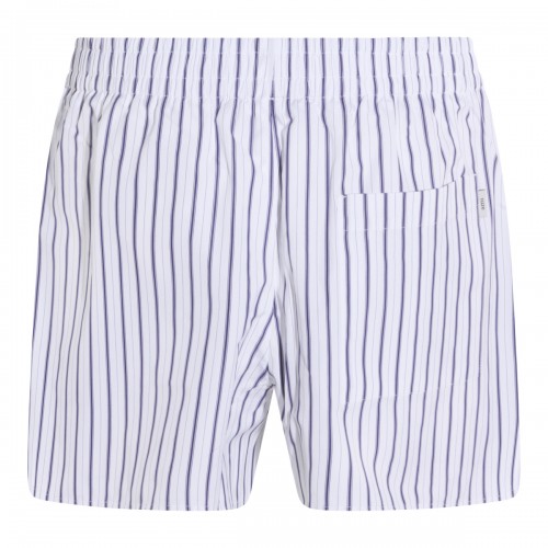 WHITE AND BLUE COTTON SHORTS